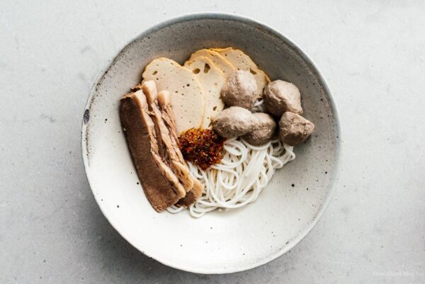 building a bowl of bun bo hue | www.iamafoodblog.com