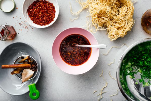 Want to know how to make authentic Chinese chili oil at home? Try this recipe! Chili oil is amazing with rice, noodles, wontons, salads. Use it as in an ingredient in recipes or as a dipping sauce. www.iamafoodblog.com #chilioil #chinesechilioil #recipes #easy #homemade #sichuan"