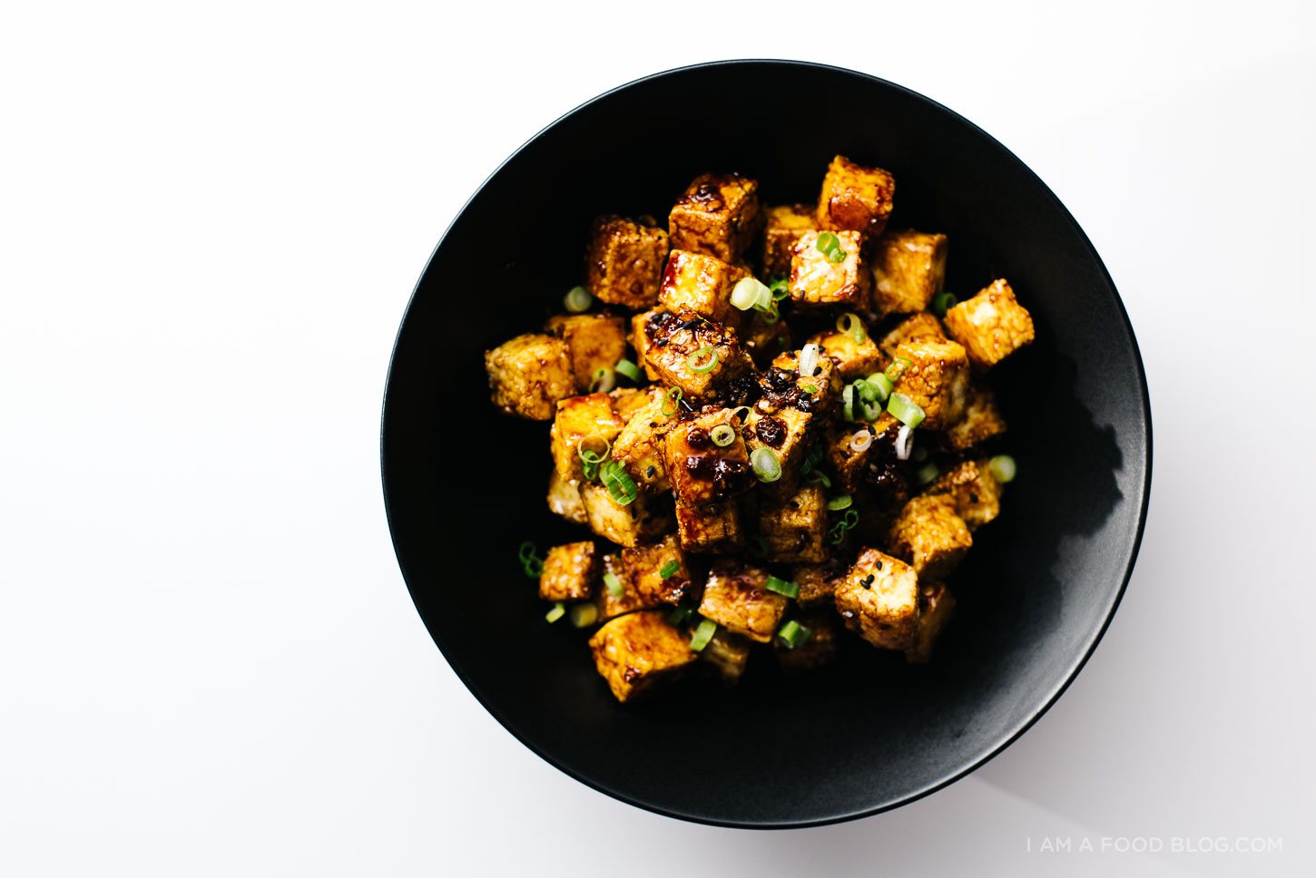 crispy oven baked honey garlic tofu bites